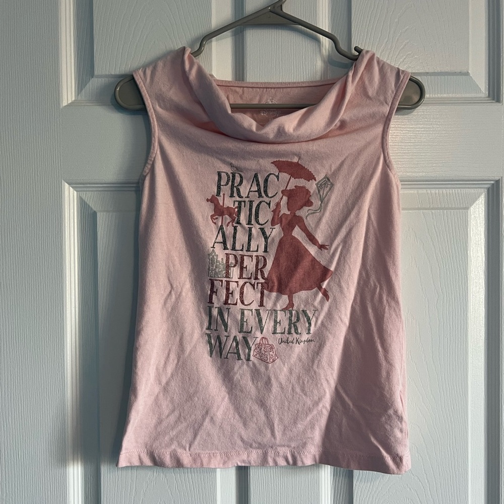 Disney Parks Pink Tank Top with Mary Poppins From The UK Pavilion in Epcot